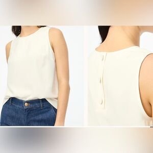 💜J. Crew Sleeveless button-back shell Tank Top XXS light Purple Business Blouse💜